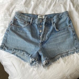 AGOLDE Parker Light Wash Distressed Cutoff Jean Shorts | 28